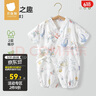 貝肽斯嬰兒衣服夏季竹棉連體衣新生兒薄款紗布哈衣兒童連體衣 綠林之趣 73cm 曬單實拍圖
