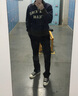 CHINISM CH赤塵黑色直筒微喇褲男士牛仔褲潮流高街做舊休閑褲美式闊腿褲 黑牛仔 修身版 M 曬單實(shí)拍圖