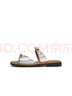 天美意女涼鞋雙蝴蝶結(jié)法式平底舒適女一字拖鞋2025夏新款KT070BH5 銀色 39 曬單實(shí)拍圖