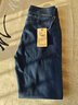BILLION高腰牛仔褲女直筒褲春季時(shí)尚三排扣品質(zhì)棉彈力修身顯瘦百搭B23047 藍色 30 曬單實(shí)拍圖