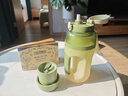 膳魔師（THERMOS）榨汁機(jī)便攜運(yùn)動(dòng)榨汁杯 直飲噸噸桶果汁機(jī) 一杯雙蓋 1L超大空量運(yùn)動(dòng)水杯EHA-2213A-GR 牛油果綠色 曬單實(shí)拍圖