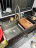 松派廚房水槽左側排水大單槽304不銹鋼洗菜盆一體盆洗碗槽水池盆 左排0涂層+臺控下水+洗杯器+抽拉+凈水 860*450mm【國標SUS304假一賠十】 曬單實(shí)拍圖