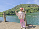 頂瓜瓜女童睡裙夏季短袖薄款兒童睡衣女孩純棉寶寶母女親子睡衣 深粉130 曬單實(shí)拍圖