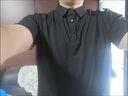 羅蒙（ROMON）  冰絲短袖T恤男夏季中年男士爸爸夏裝薄款翻領(lǐng)polo網(wǎng)球衫衣服高 字母兔頭：黑色 翻領(lǐng) XL 175 建議135-155斤 曬單實(shí)拍圖