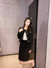 MeetMetro瑪依爾2025春新款小香風(fēng)羊毛套裝女黑色短外套半身裙 黑色【現(xiàn)貨閃電發(fā)】 S 曬單實(shí)拍圖