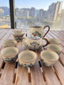 古晏瓷景德鎮(zhèn)新款汝窯茶具套裝新款泡茶專用功夫茶壺蓋碗茶杯喝茶高端汝 黃汝(荷塘月色/西施壺)8杯/整套+禮盒裝 16頭 曬單實(shí)拍圖