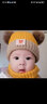 G.DUCKKIDS寶寶帽子秋冬嬰兒套頭帽韓版針織帽彩虹毛線(xiàn)帽男女兒童保暖護耳帽 米奇帽子+圍脖【黃色】 曬單實(shí)拍圖