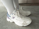 特步（XTEP）女鞋秋季軟底跑步鞋女2025新款冬皮面防水休閑老爹鞋潮運動鞋子女 帆白/黑/雪霧綠 皮面防水 38 曬單實拍圖