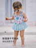 OAK FAMILY 夏季女童連體吊帶泳衣女寶寶速干沙灘游泳服洋氣可愛(ài) 人魚(yú)公主 90 cm 曬單實(shí)拍圖