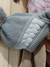 黛米安妮莎帽子女秋冬天毛線(xiàn)帽子圍巾一體戶(hù)外騎行防風(fēng)防寒套頭保暖針織帽女 灰色【帽子+圍巾】 55-58cm 曬單實(shí)拍圖