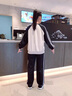 FNJ KIDS童裝女童運(yùn)動(dòng)套裝春裝新款大童洋氣時(shí)髦兒童衛(wèi)衣兩件套 黑色（春秋款） 130 (建議身高120-130cm) 曬單實(shí)拍圖