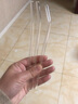 秉慈玻璃吸管 耐熱水杯吸管 成人透明果汁飲管非一次性喝水吸管 5根裝【透明白】 曬單實(shí)拍圖