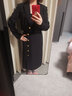 AUI黑色套裝女2024春季新款職業(yè)氣質(zhì)小西裝高級感吊帶連衣裙兩件套 黑色（外套） M 曬單實(shí)拍圖