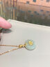 中國黃金（CHINA GOLD）足金福字和田玉吊墜女士奢華金鑲玉情人節生日情人節禮物送女朋友 金鑲玉吊墜【贈銀鏈】 約0.6g 曬單實(shí)拍圖