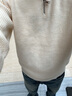 品立（PINLI）清倉 針織衫男秋冬新款男裝時尚拉鏈高領(lǐng)男士打底衫毛衣 黑色 M 曬單實拍圖