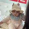 李晨曦（Lichenxi）寶寶帽子秋冬針織帽女寶洋氣公主男寶可愛兔耳朵嬰幼兒保暖漁夫帽 悠兔耳朵毛線盆帽—米色 適合5-15個月寶寶頭圍42-46CM 曬單實(shí)拍圖