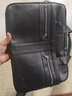 皮六叔（pi uncle）真皮商務(wù)簡(jiǎn)約公務(wù)包純頭層牛皮電腦手提包單肩斜挎包休閑男士包包 黑色 曬單實(shí)拍圖