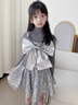 OVE女童短裙2025春季新款兒童春裝洋氣亮片裙子公主裙大童a字半身裙 6005銀灰色【亮片短裙】 160 cm 曬單實(shí)拍圖