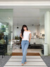 Calvin KleinJeans【復刻90系列】25春夏新款女士ck淺色直筒牛仔褲47B908G W99-牛仔淺藍 28 曬單實拍圖