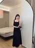 麥檬MM小黑裙/優(yōu)雅永恒/商場(chǎng)同款垂墜絕美無袖連衣裙5F3191901 黑色 S 曬單實(shí)拍圖