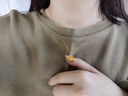 中國黃金（CHINA GOLD）黃金項鏈女士足金如意吊墜生日情人節禮物送女友老婆 足金如意吊墜約0.6g*配銀鏈 曬單實(shí)拍圖