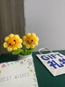 貞嘻七夕情人節(jié)向日葵桌面擺件生日禮物女男針織花束手工辦公室辦公桌 雙頭向日葵擺件+禮品袋+賀卡 曬單實(shí)拍圖
