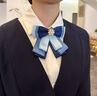 梔子花開(kāi)領(lǐng)花領(lǐng)結蝴蝶結職業(yè)女士飄帶襯衫銀行配飾商務(wù)演出襯衫衣領(lǐng)裝飾 藍色F款雪花鉆(系帶款) 曬單實(shí)拍圖