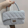 芙玖兔藍色泡沫 高級菱格小方包鏈條包包女2025新款手提單肩斜挎包 Blue海鹽藍 曬單實(shí)拍圖