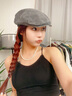 槿城復古做舊破洞前進(jìn)帽男原宿風(fēng)潮反戴貝雷帽鴨舌工裝帽子ins女MA582 黑灰色 【店長(cháng)推薦】 均碼 曬單實(shí)拍圖