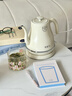 茶皇子（CHAHUANGZI）燒水壺電熱水壺316不銹鋼電水壺泡茶壺辦公室熱水壺手沖咖啡茶藝壺 1.2L 品茗杯+托盤(pán)+電水壺（乳白色） 曬單實(shí)拍圖
