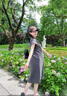 革曼孕婦裝夏裝t恤裙子夏季寬松大碼上衣懷孕期衣服時(shí)尚款純棉連衣裙 深灰色 XL 曬單實(shí)拍圖
