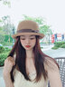 云見(jiàn)森知優(yōu)雅有型卷邊小禮帽女夏天淑女遮陽(yáng)帽子韓版潮草編漁夫帽出游草帽 卡其-卷邊小禮帽 曬單實(shí)拍圖