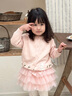 幼歌（YOUGE）嬰幼兒春季新款小兔撞色坑條T恤柔軟親膚舒適打底衫 粉色半裙 (內里含三角爬/短褲) 90 cm 曬單實(shí)拍圖