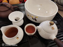 希式德化白瓷茶漏帶底托羊脂玉陶瓷茶濾不銹鋼過(guò)濾茶葉過(guò)濾茶水分離器 羊脂玉茶漏 曬單實(shí)拍圖