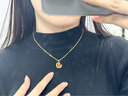 中國(guó)黃金（CHINA GOLD）蛇年本命年黃金項(xiàng)鏈女足金月亮蛇吊墜生日禮物高檔實(shí)用送女友 足金月亮蛇紅瑪瑙吊墜-贈(zèng)S925鏈 曬單實(shí)拍圖