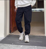 肯奈迪工裝褲男休閑褲男褲子男春秋季寬松運(yùn)動(dòng)百搭潮流潮牌束腳褲長(zhǎng)褲 黑色-美式束腳褲 【162CM-170CM】2XL 曬單實(shí)拍圖