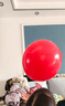 京厽羊角球感統訓練幼兒園彈力瑜伽跳跳球兒童寶寶充氣彈跳玩具蹦蹦球 加厚45cm羊角球紅色贈氣筒+備 曬單實(shí)拍圖