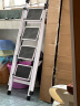 忆琳居梯子家用安全人字梯折叠伸缩多功能楼梯便捷扶梯加厚安全步梯白四 实拍图
