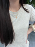 中國(guó)黃金CHINA GOLD一貝子黃金項(xiàng)鏈女足金吊墜七夕情人節(jié)禮物送女友老婆生日實(shí)用 足金粉色貝殼吊墜贈(zèng)S925鏈 曬單實(shí)拍圖