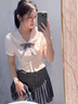 蝶嬌諾（DIEJIAONUO）連衣裙子夏天女裝2024年新款韓版JK制服學(xué)院風(fēng)甜辣辣妹多巴胺穿搭 上衣+裙子 S 曬單實(shí)拍圖