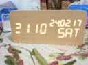 摩门（Momen）创意闹钟学生用木质时钟电子闹钟卧室夜光床头简约三组闹铃DN4蓄电大款万年历版木色 实拍图