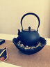 龍顏堂電陶爐小型圍爐煮茶器煮茶爐家用室內鐵壺鑄鐵壺煮茶壺泡茶燒水壺 仿古陶制電陶爐黑色款+烤網 曬單實拍圖