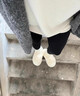 木清清毛毛拖鞋女外穿2024新款早秋冬孕婦懶人辦公室內家居毛絨交叉棉拖 【白色】毛毛交叉棉拖 38-39碼（適合37-38） 曬單實拍圖