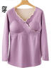 鉑吶苓孕婦秋衣秋褲套裝月子服秋冬哺乳衣保暖睡衣產(chǎn)后喂奶家居服德絨 孕婦保暖衣套裝【丁香紫 L】 曬單實(shí)拍圖