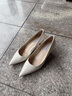 NINE WEST/玖熙高跟鞋女尖頭真皮通勤細(xì)跟單鞋 NF501031KK米白36 曬單實(shí)拍圖