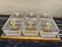 格娜斯（CRISTALGLASS）分格水果盤客廳家用玻璃茶幾干果盤點(diǎn)心小吃堅(jiān)果茶點(diǎn)盤零食盤子 豎紋描金果盤6格+提手托盤+蓋子 曬單實(shí)拍圖