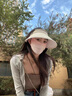 回力防曬帽子女士夏季2025年新款遮臉大帽檐戶外太陽(yáng)帽防紫外線遮陽(yáng)帽 米色 曬單實(shí)拍圖