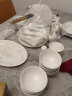 传世瓷碗碟套装家用景德镇欧式骨瓷碗筷陶瓷器吃饭套碗盘子中式 空谷幽兰60件 60头豪华套装 实拍图