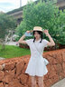 GARNUO學(xué)院風(fēng)泡泡袖白色襯衫連衣裙子女夏季法式氣質(zhì)小個子初戀收腰短裙 白色【裙子+短褲】 M 【101-110斤】 曬單實拍圖