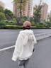AEMAPE奶fufu兔耳朵可愛(ài)仿羊羔毛外套女冬2025新款加絨加厚軟糯毛茸棉服 白色加棉 加厚 L 建議115-130斤 曬單實(shí)拍圖